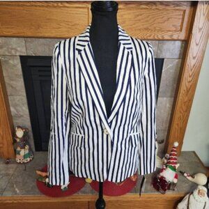 XOXO Strip Blazer Dark Navy And White NWT